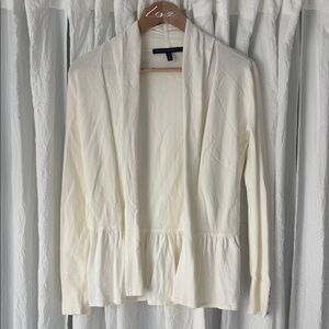 White House Black Market Ivory Open Cardigan